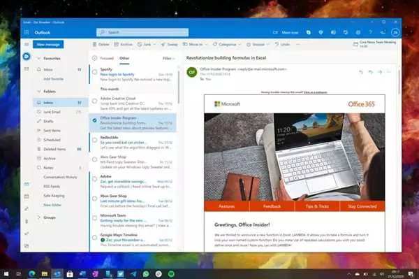 Приложение Почта и календарь Windows 10