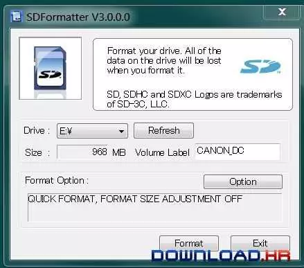 Sdformatter - программное обеспечение для форматирования карт памяти